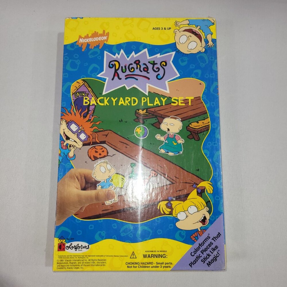 Nickelodeon Rugrats Colorforms Backyard Playset Vintage 1997 Plastic Stick-On